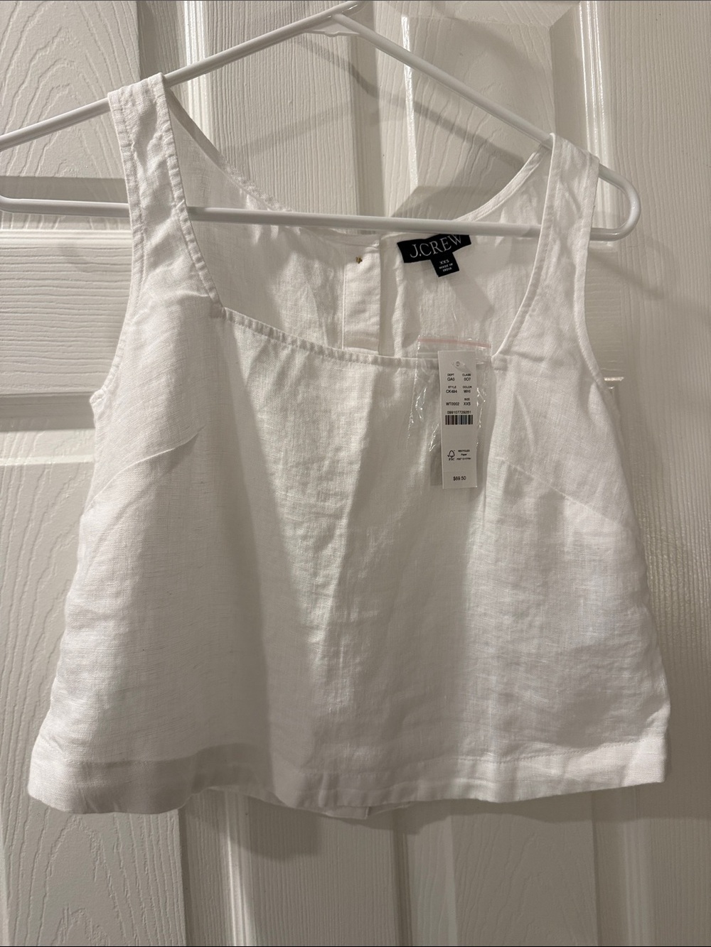 J. Crew White Linen Tank Top XXS